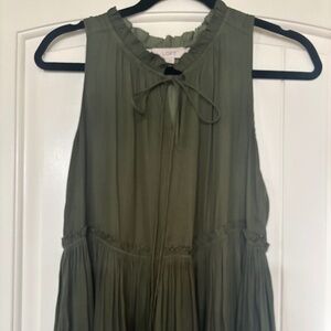 Loft green peplum top XS